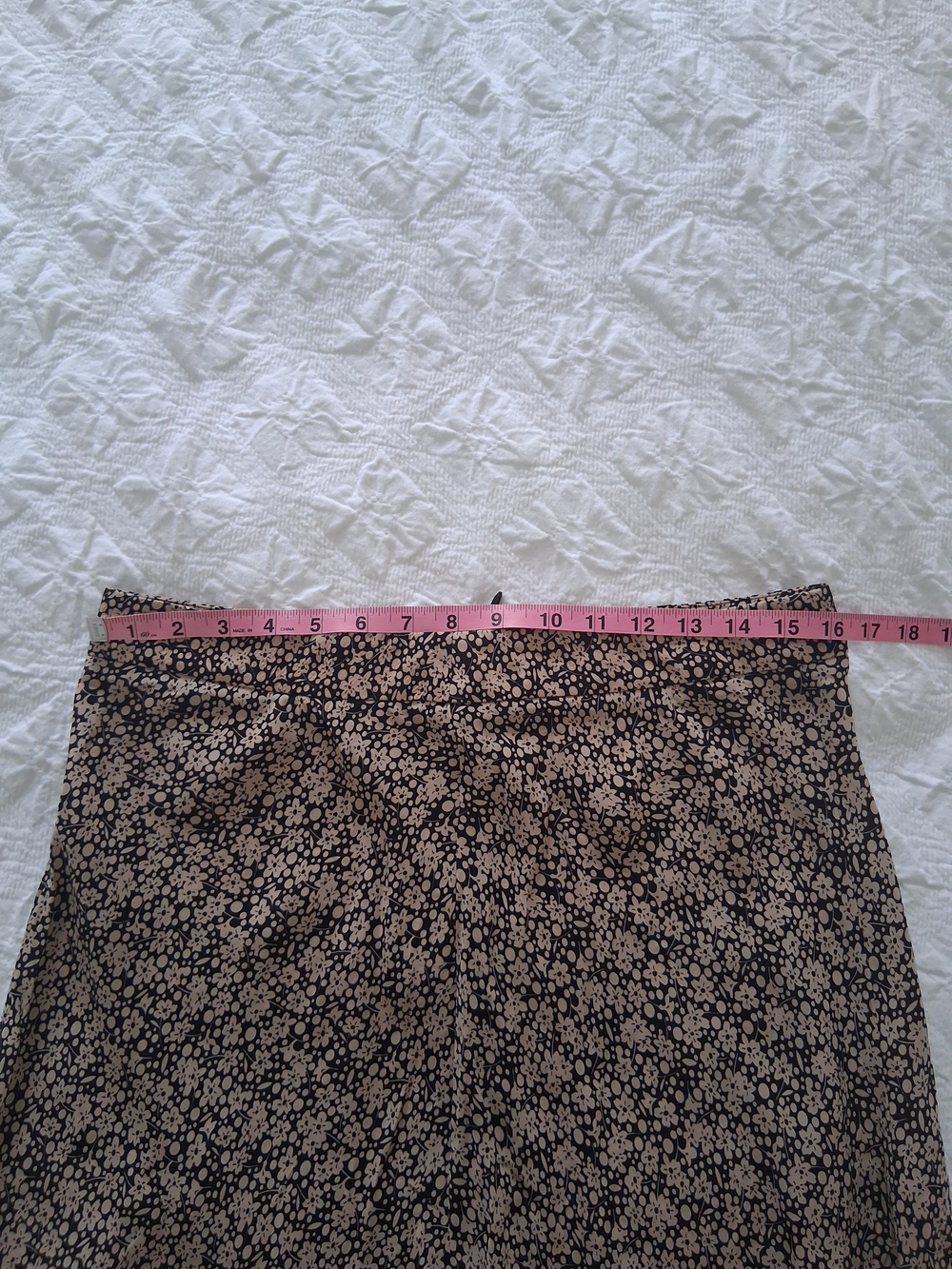Zara Slip Skirt Maxi XL  Black Beige Floral Print - Picture 5 of 7